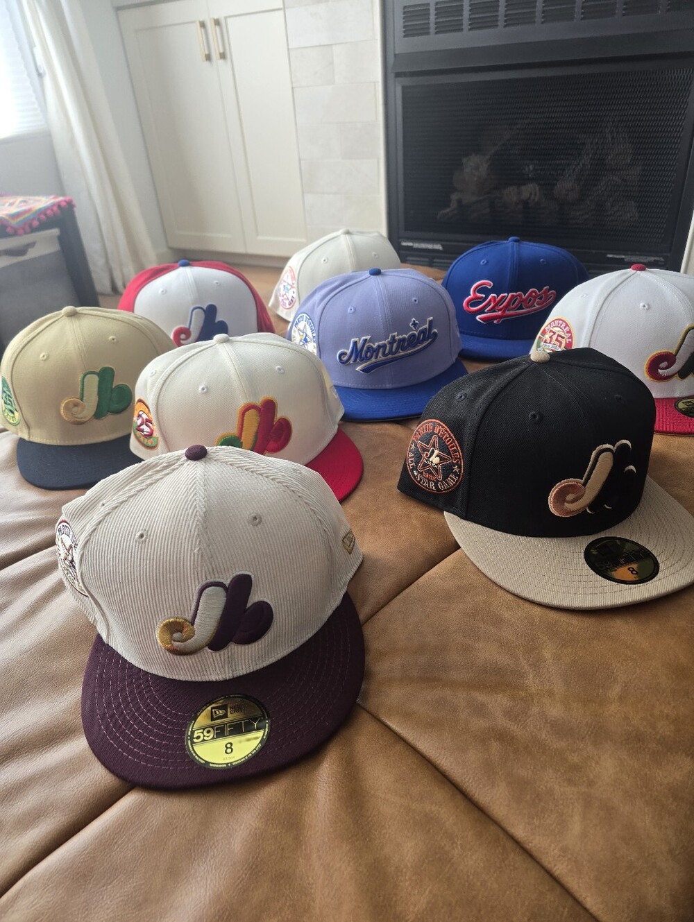 Lot Of 9 Montréal Expos New Era 5950 MLB Baseball Hats Size 8